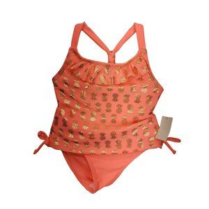 Real Love 12 months hot pink coral pineapple 2pc Tankini‎ swimwear swimsuit